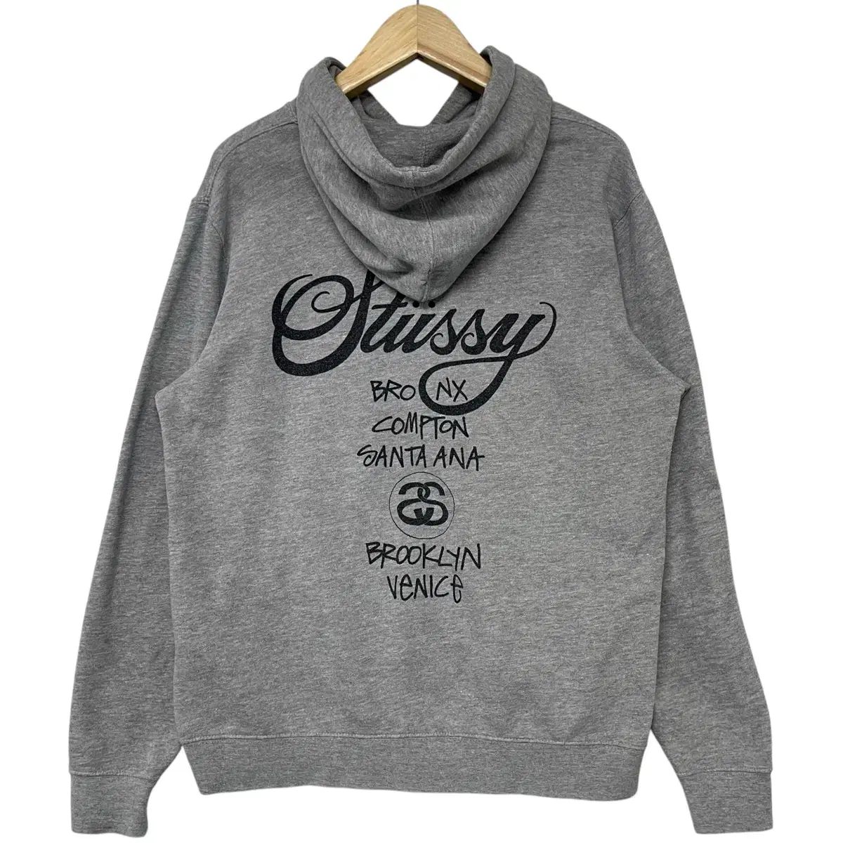 스투시 Stussy 월드투어 후드티 그레이