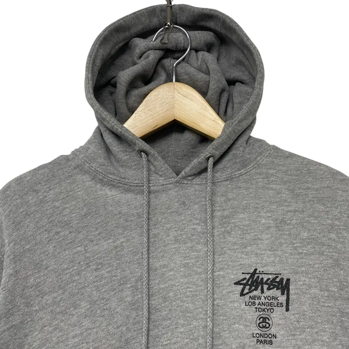 스투시 Stussy 월드투어 후드티 그레이