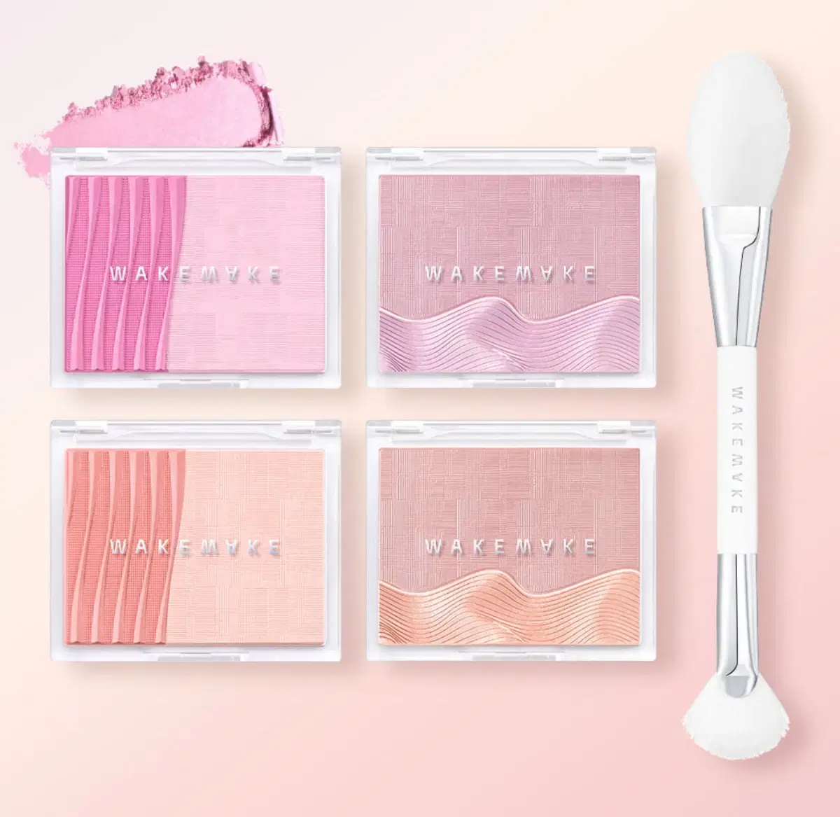 Wake Makeup Sheer Layering Dual Blusher Brush Included