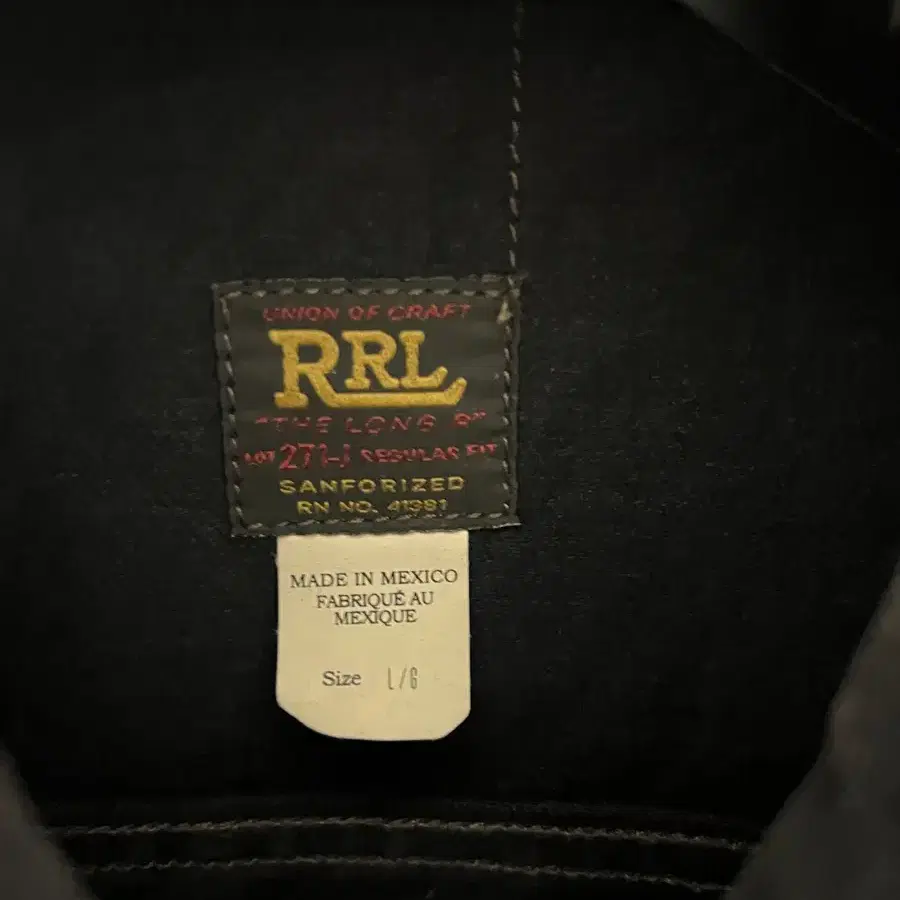 RRL lot271 블랙 L사이즈 새상품