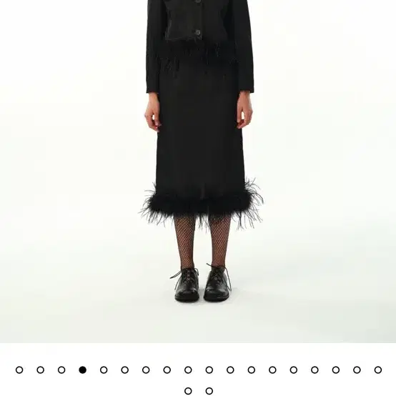 문선 스커트 MJ S2 Ostrich Hair Skirt / Black