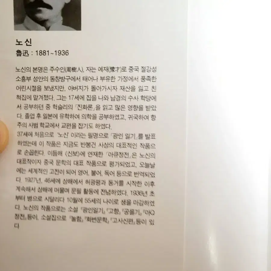 노신 아Q정전 소설, 문학책