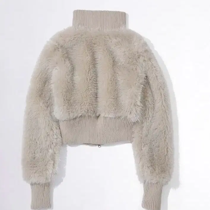 스컬프터 Faux Fur Zip-Up Jacket Pale Gray