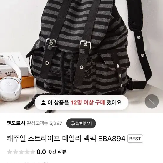 스트라이프 백팩 데일리 백팩 가방