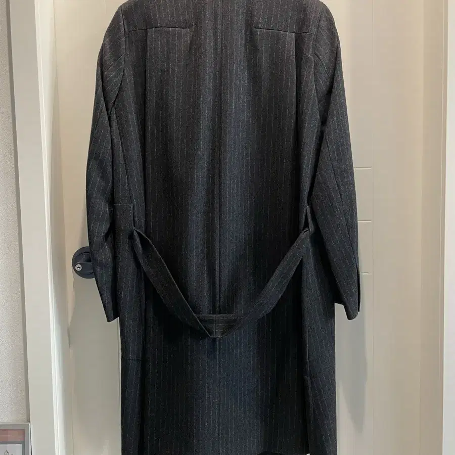 SISE Wool Grey Stripe Gown Coat