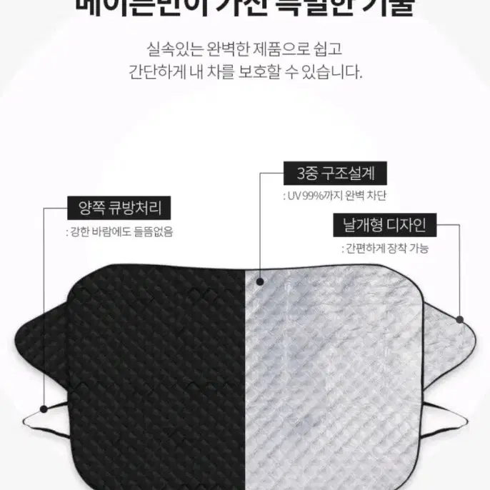 메이튼 차량용 성에방지커버 앞유리 차량덮개 자석 가림막