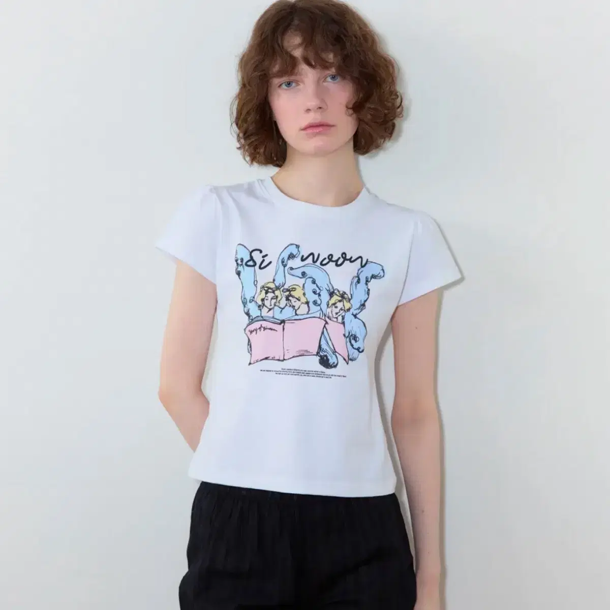 시눈 Sinoon Angel Puff T-Shirt (White)