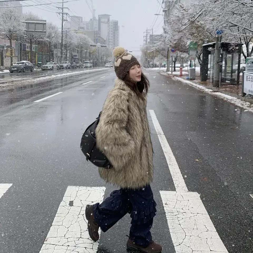 온무드 퍼자켓 have mix fur jacket