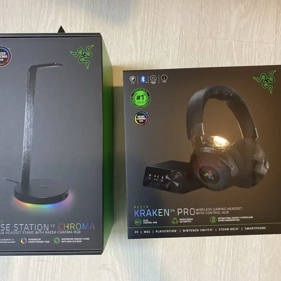 레이져 크라켄 v4 pro+레이져 헤드셋 거치대 razer karken