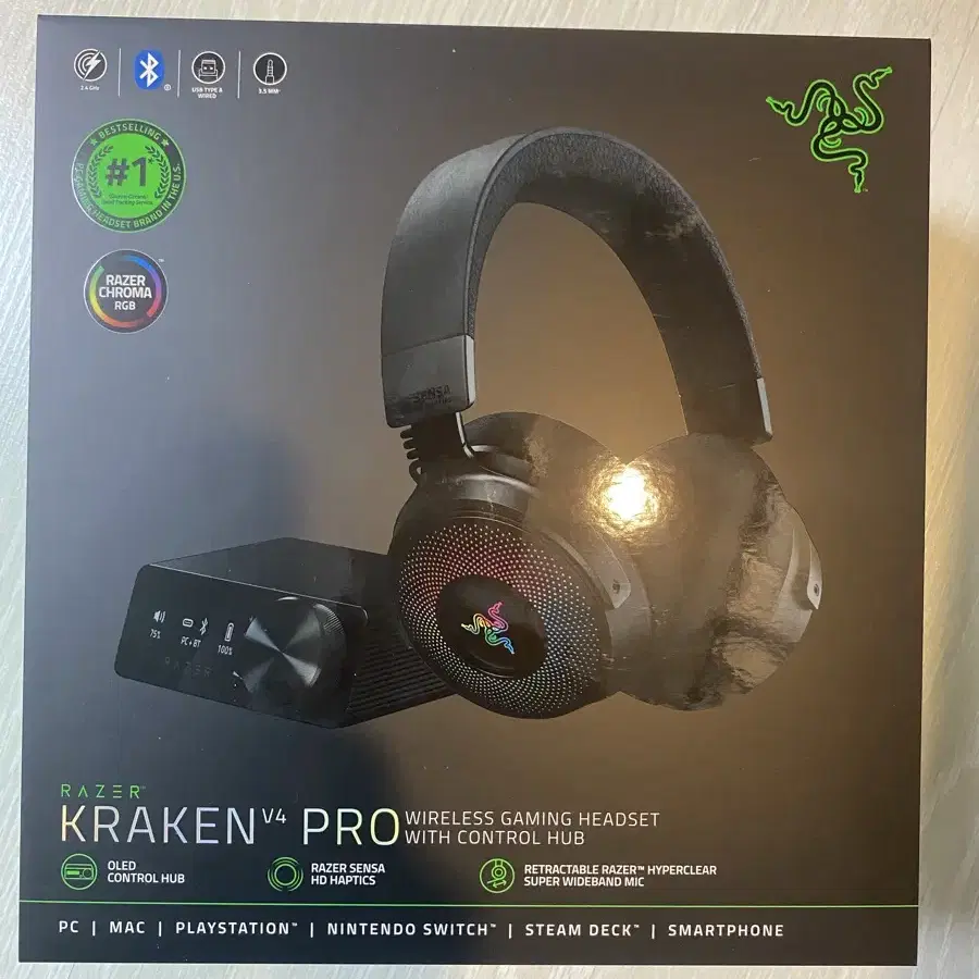 레이져 크라켄 v4 pro+레이져 헤드셋 거치대 razer karken