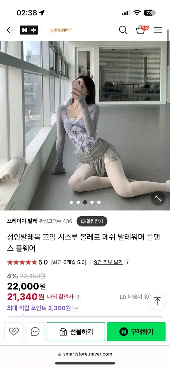 프레이야 시스루 메쉬 발레복 폴웨어