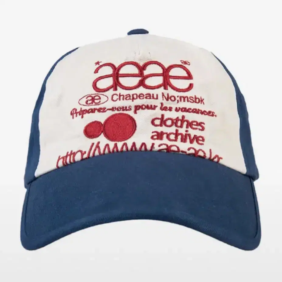 aeae WEB LOGO 5PANNEL CAP [BLUE/RED]