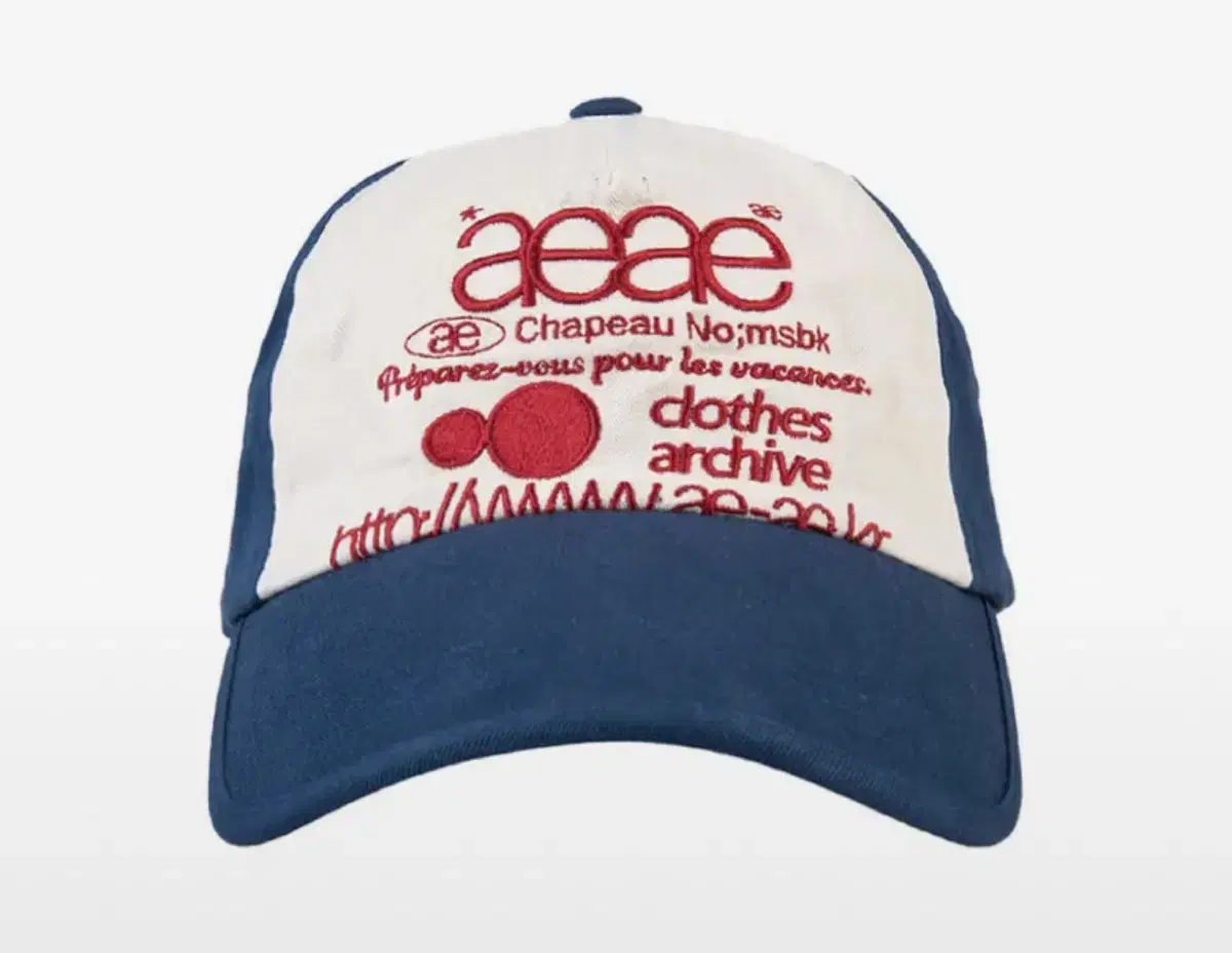 aeae WEB LOGO 5PANNEL CAP [BLUE/RED]