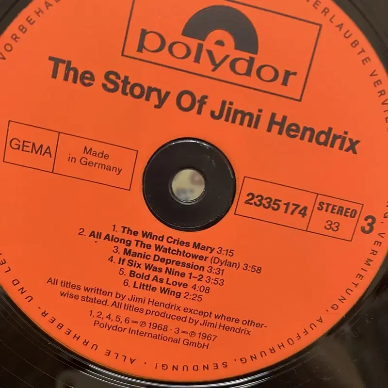 JIMI HENDRIX  LP / AA7086