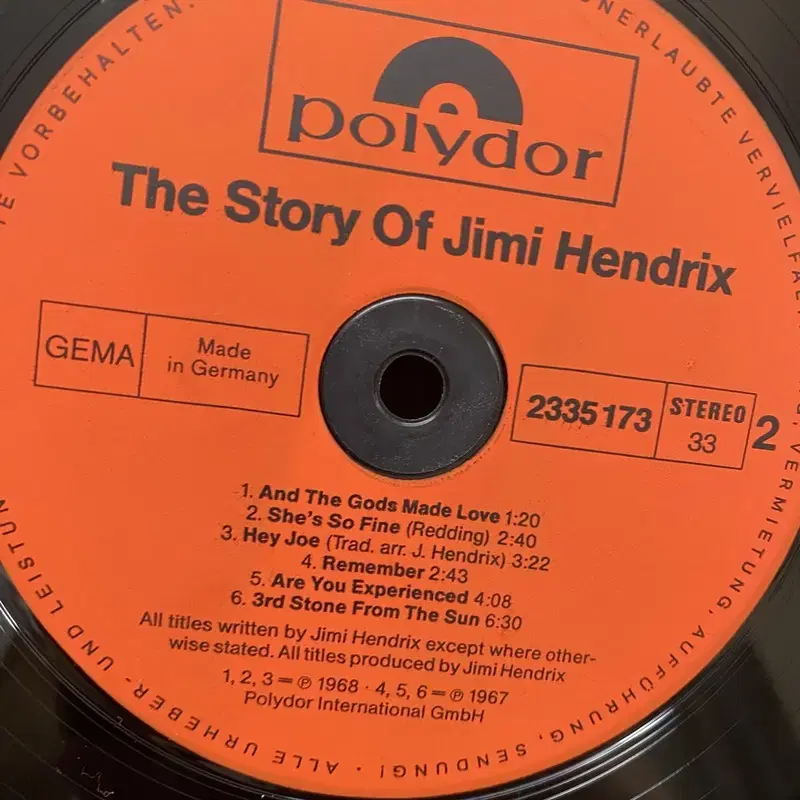 JIMI HENDRIX  LP / AA7086