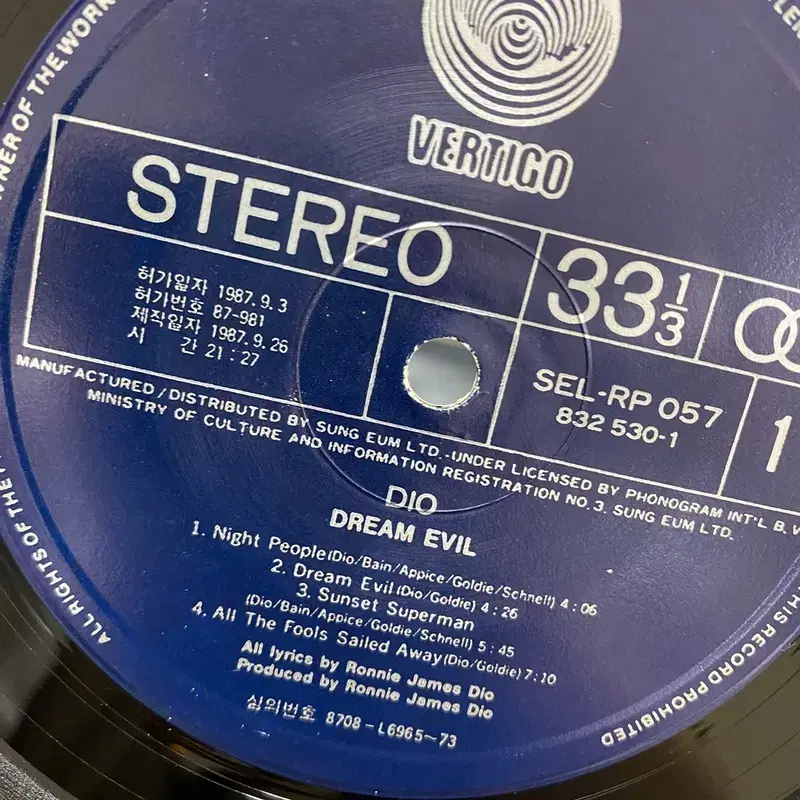 DIO DREAM EVIL LP / AA7096