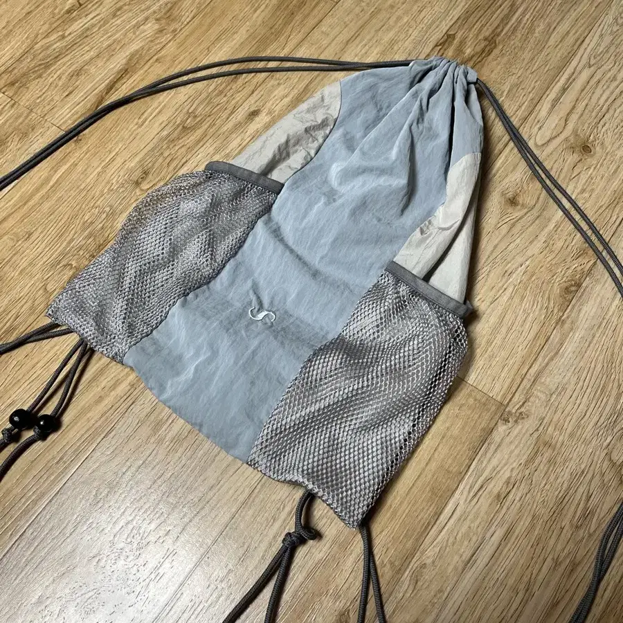 [OJOS]Mesh Pocket String Gym Sack / Grey