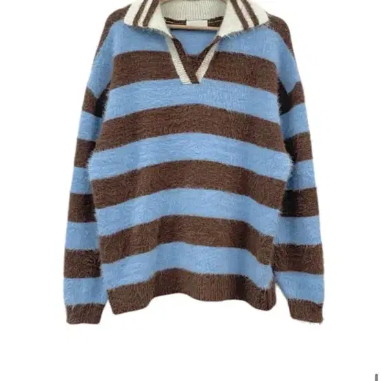 프릴리 Fluffy Stripe Collar Knit 스트라이프니트