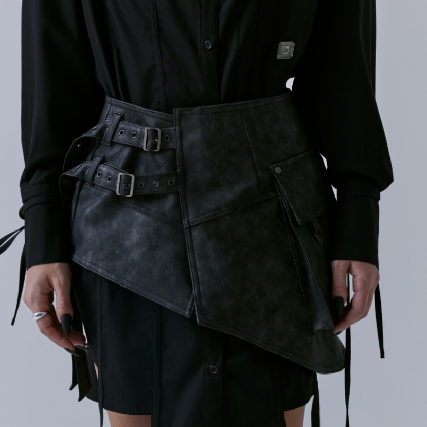 트리밍버드 Belted Layered [Charcoal]