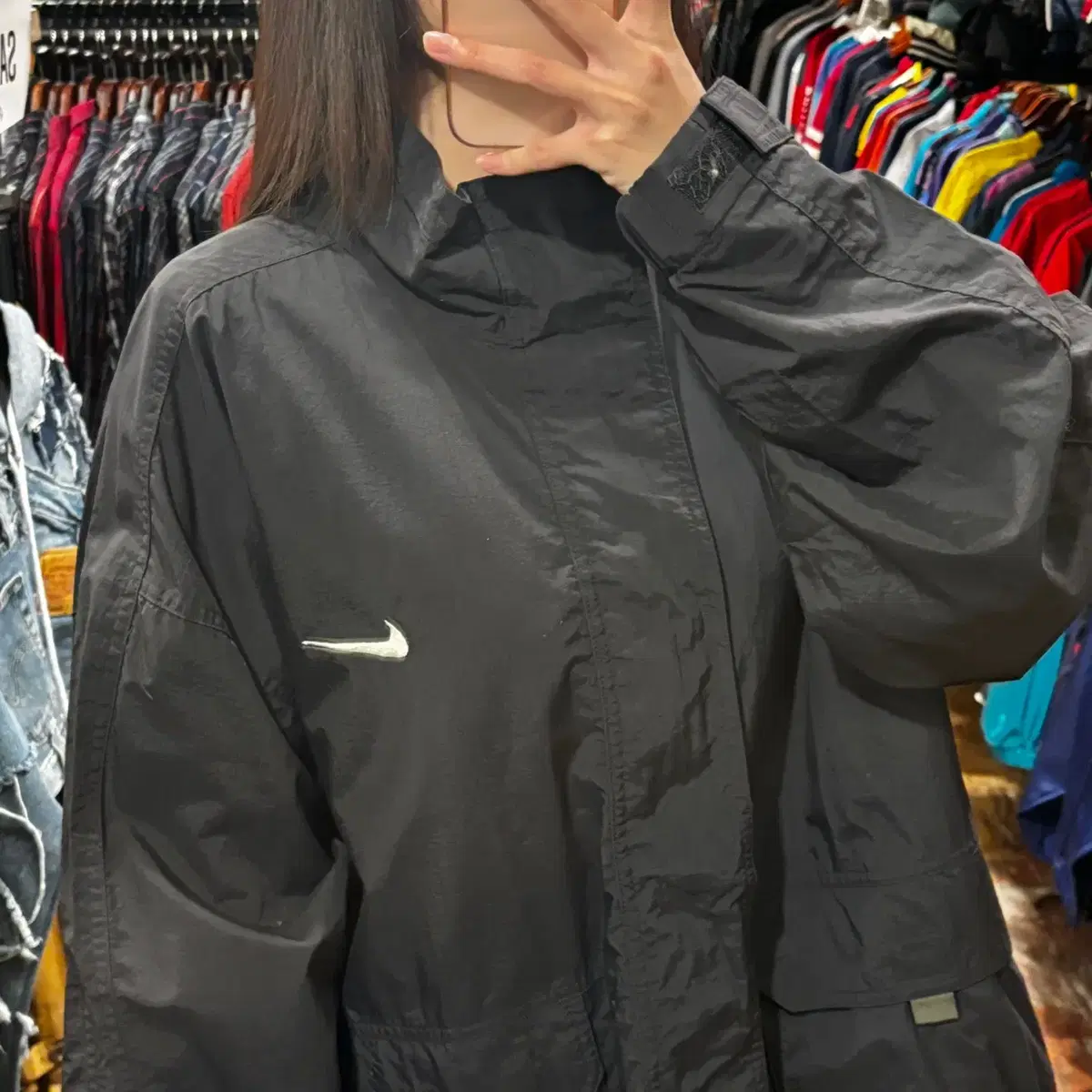 [HI] NIKE 나이키 스우시 바람막이 블랙 XL