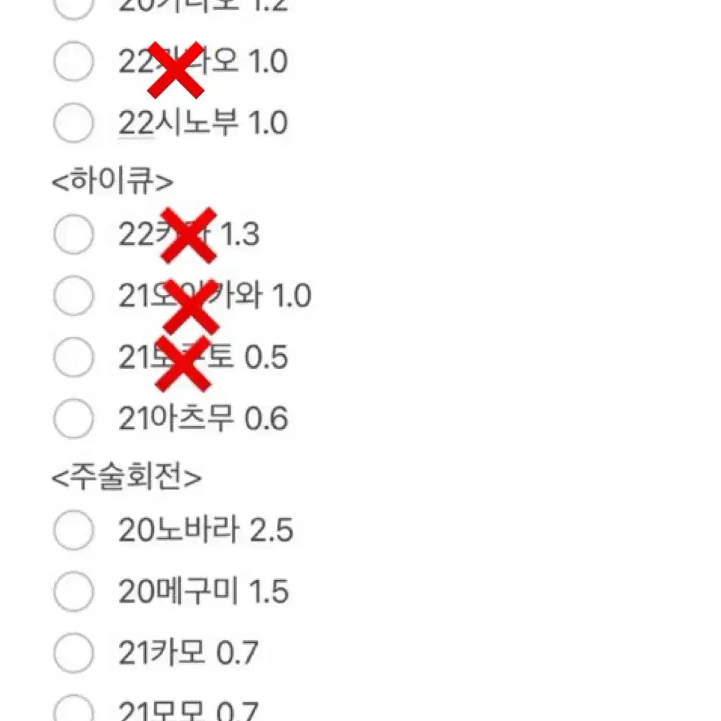 하이큐 귀멸의칼날 주술회전 나히아 디오라마 처분 판매