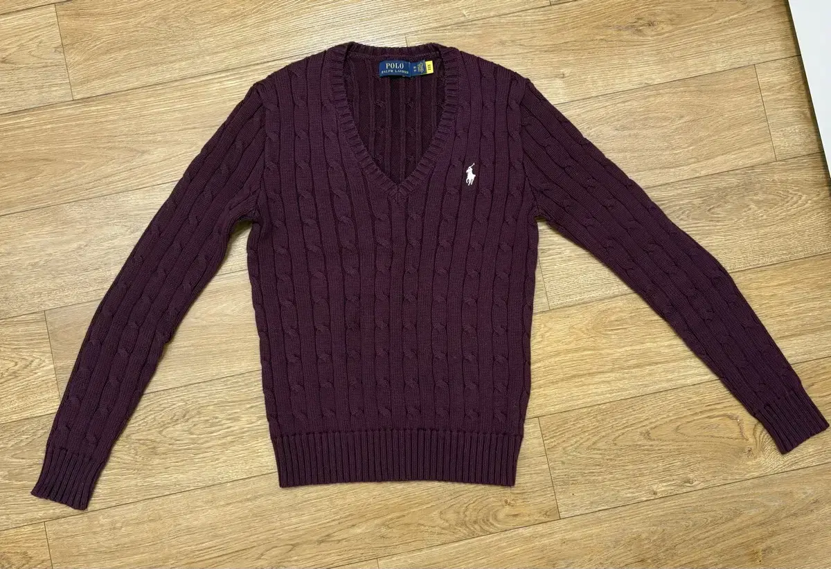 Rare) Polo Women's V-Neck Knit Burgundy XS