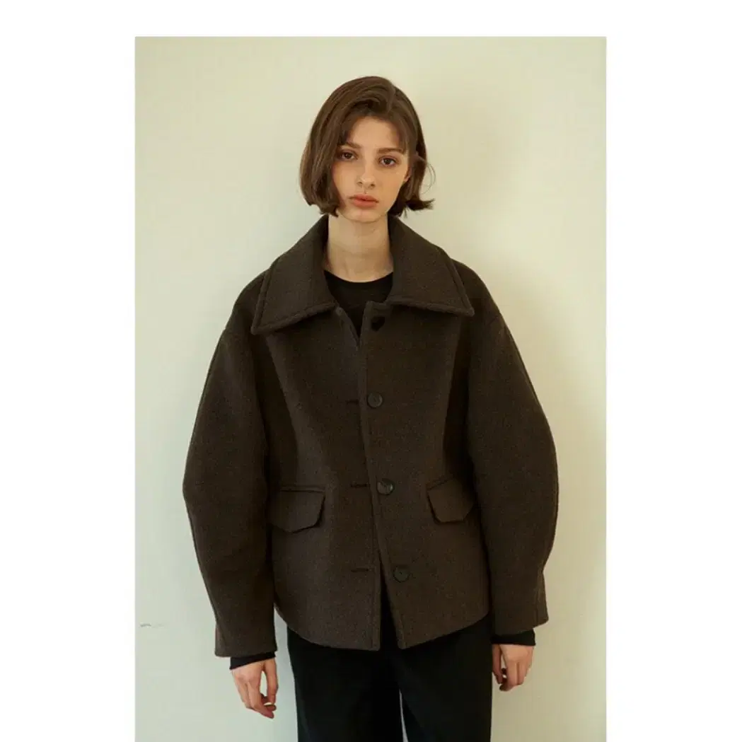 라르고 balloon half coat (dark brown) 겨울코트