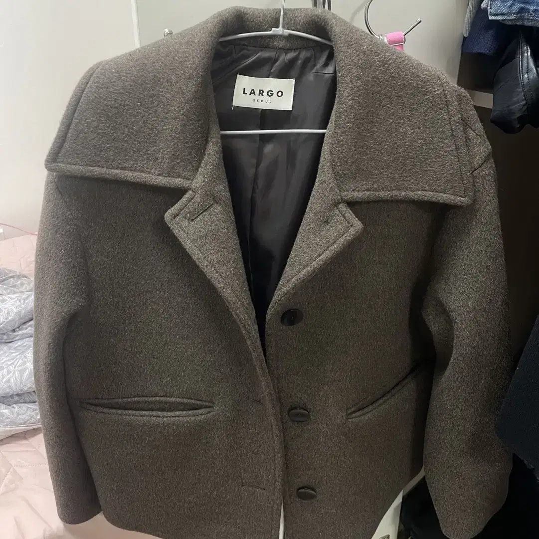 라르고 balloon half coat (dark brown) 겨울코트