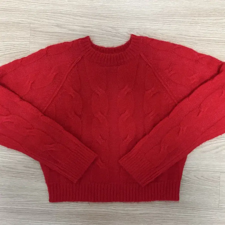 리본빛ribbonbit Praga cable knit - red