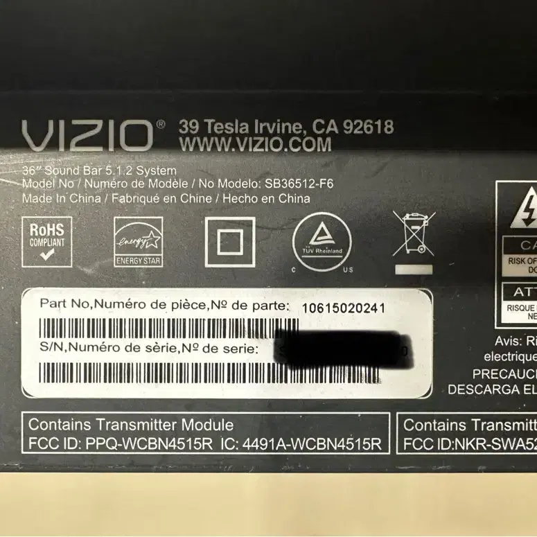 VIZIO SB-36512 F6 사운드바