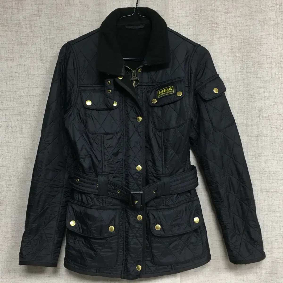 Barbour 바버 기모 벨트 퀼팅 자켓 44