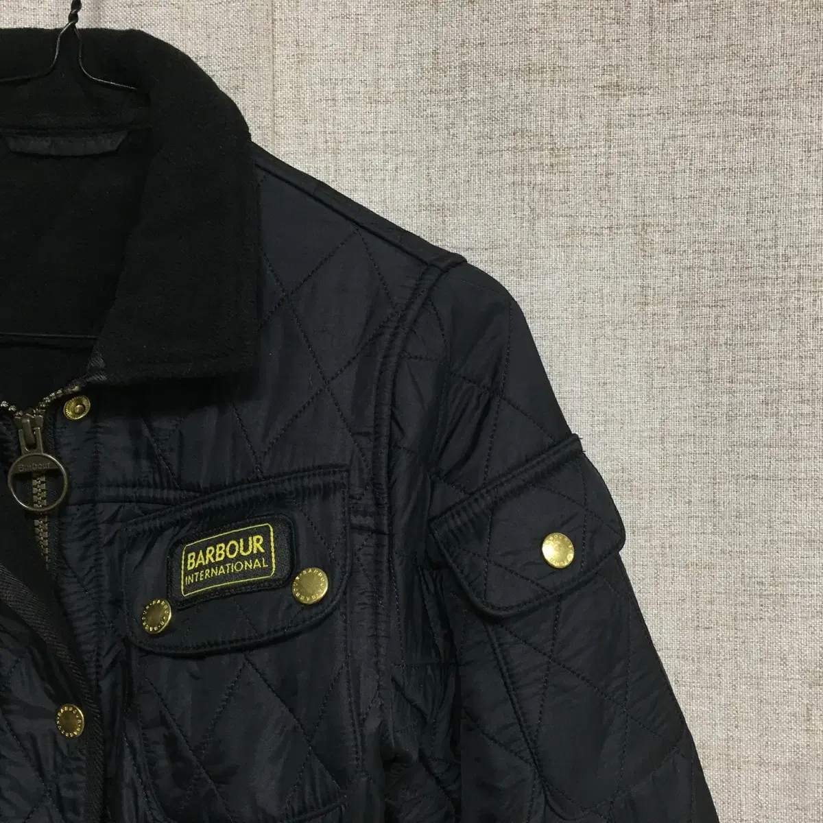 Barbour 바버 기모 벨트 퀼팅 자켓 44