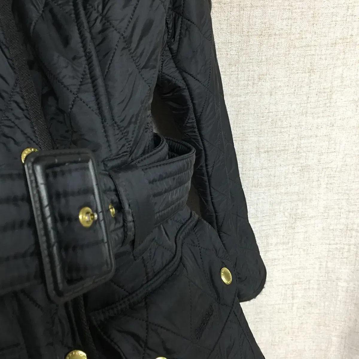 Barbour 바버 기모 벨트 퀼팅 자켓 44