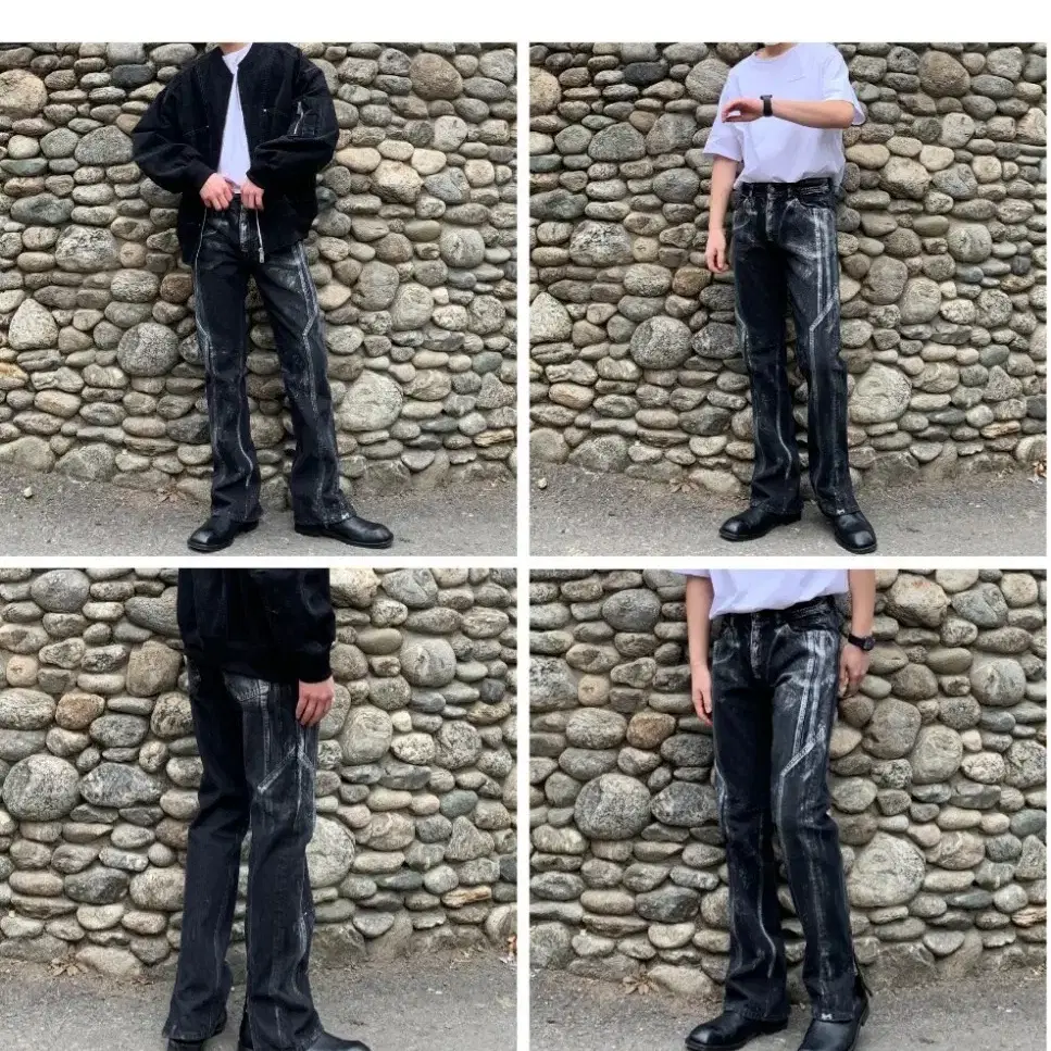 BRILLIANT SILVER CONTRAST DENIM PANTS 50