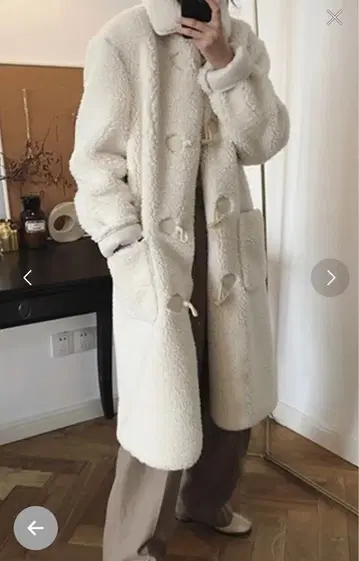 chuclla chuclla 아이보리 보아 더플 코트