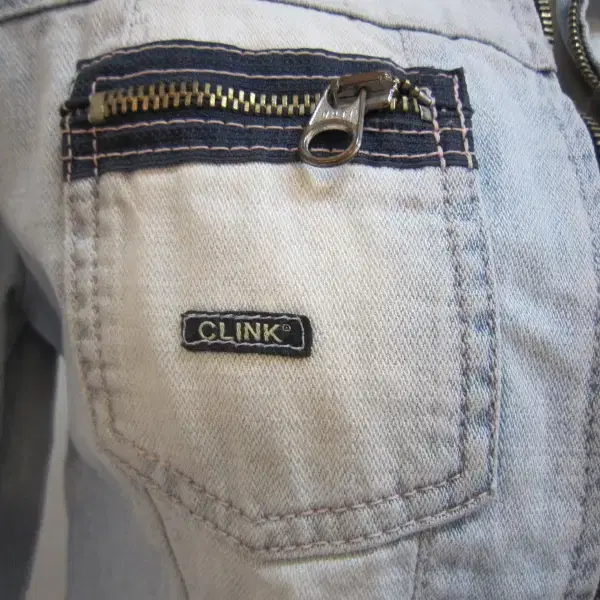 유럽 CLINK JEANS LONDON 밝은 데님 워싱진 청자켓