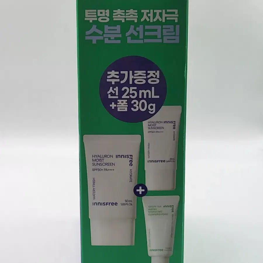 이니스프리 히알루론 수분 선크림 50ml+증정25ml+클렌징폼30g