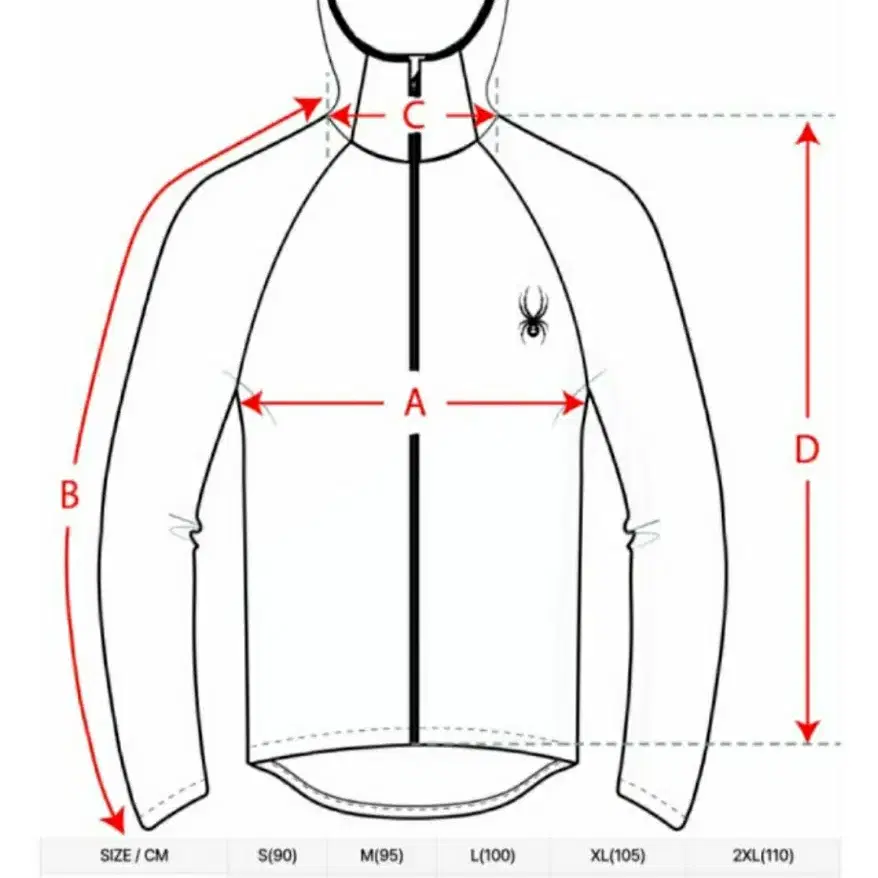 스파이더 프로웹 후드 바람막이 XL 105