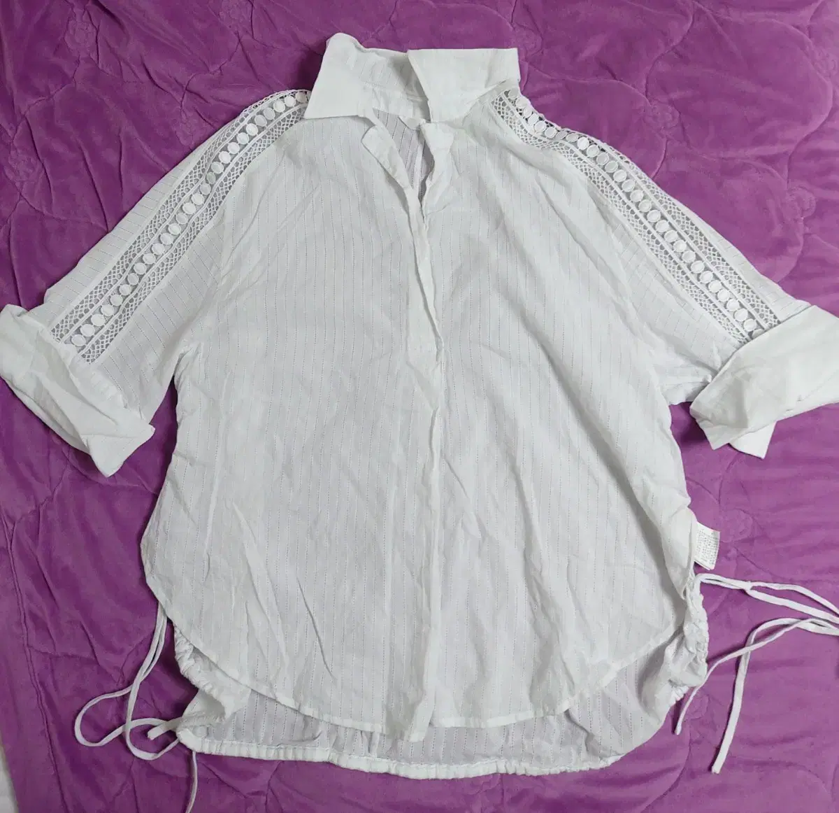 LineLine White shirt55-66 See-through blouse