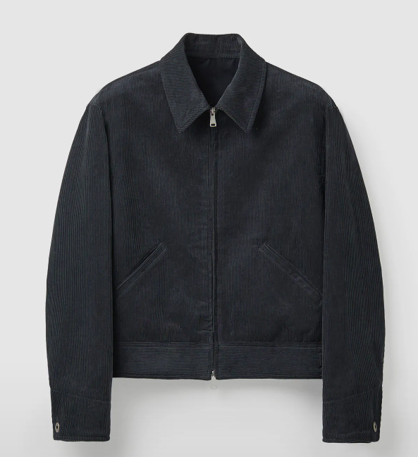 Coors Corduroy Zip-up Jacket Charcoal Bloo S