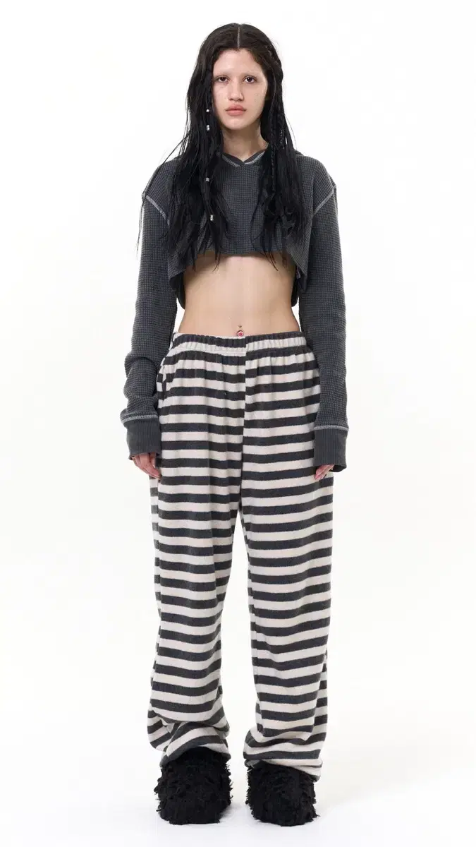 Tandem Soft Stripe Pants Charcoal