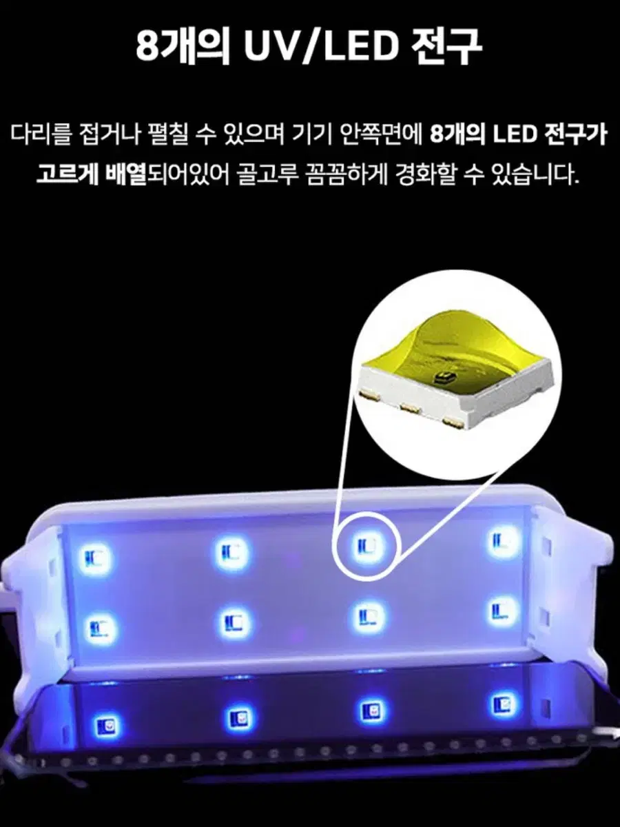 손톱 네일 UV 휴대용 젤네일 램프 8W 화이트