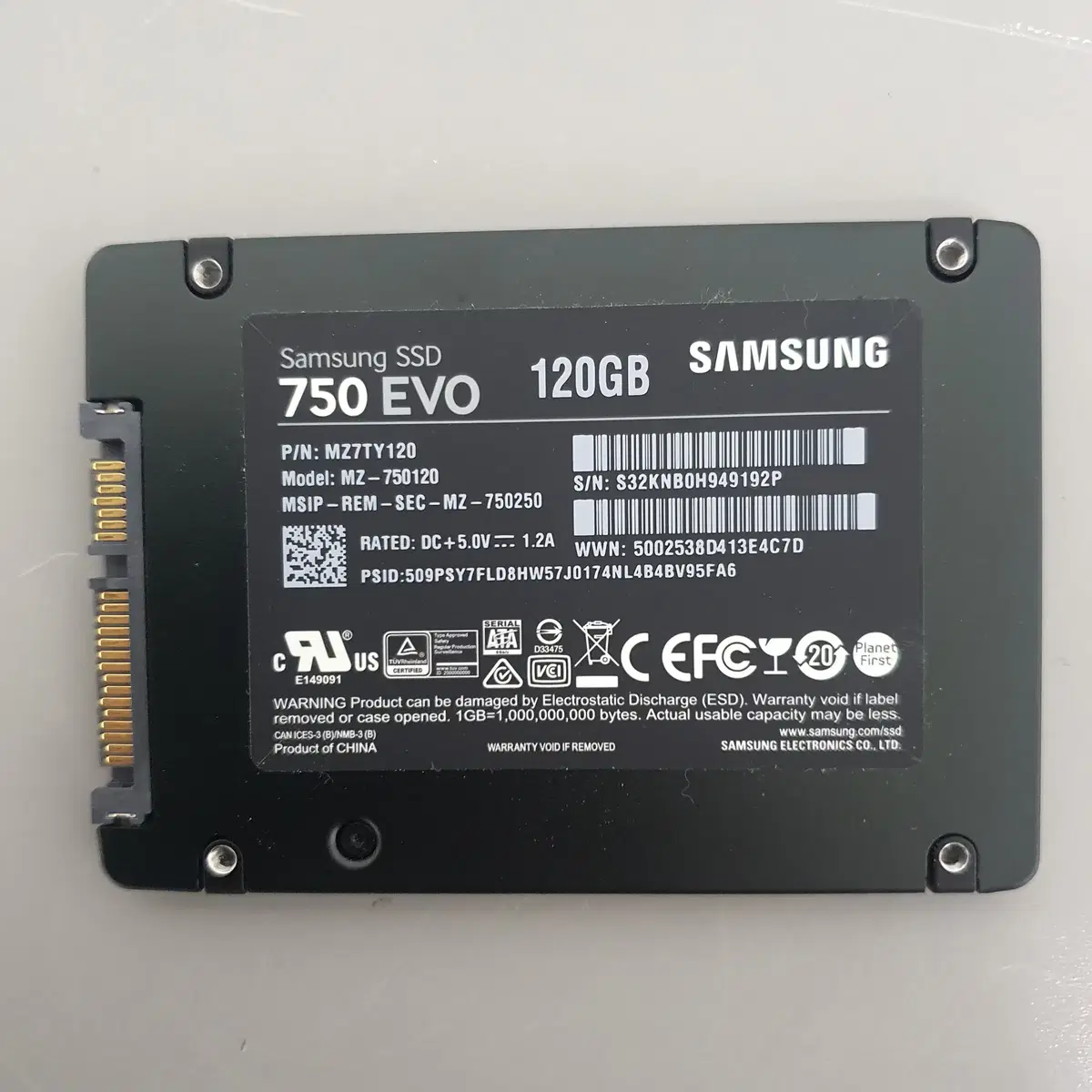 [무료배송] 중고 삼성전자 750EVO 120GB SATA SSD