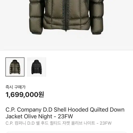 CP컴퍼니 23FW DD Shell 디디쉘 다운자켓