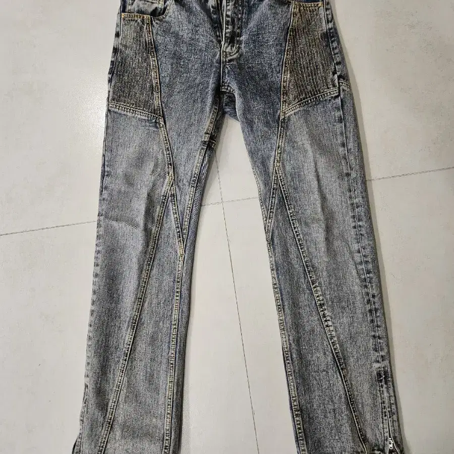 메종미네드 CURVE LEAD DENIM PANTS M/BLUE 데님