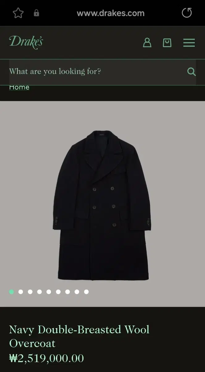 [Final Price] Drake's Navy Double Coat 40