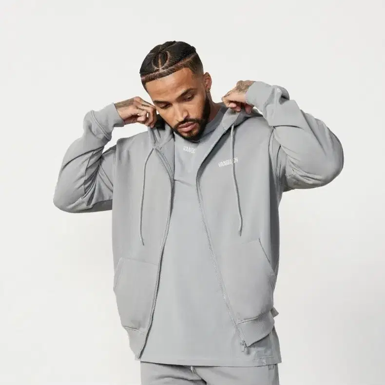 VANQUISH ZIP UP overfit GRAY