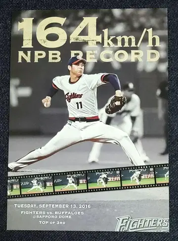 오타니 쇼헤이 NPB 레코드 164km/h 구장 배포 인증서