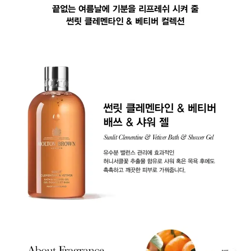 몰튼 브라운 썬릿 클레멘타인 & 베티버 배쓰 & 샤워 젤 300ml