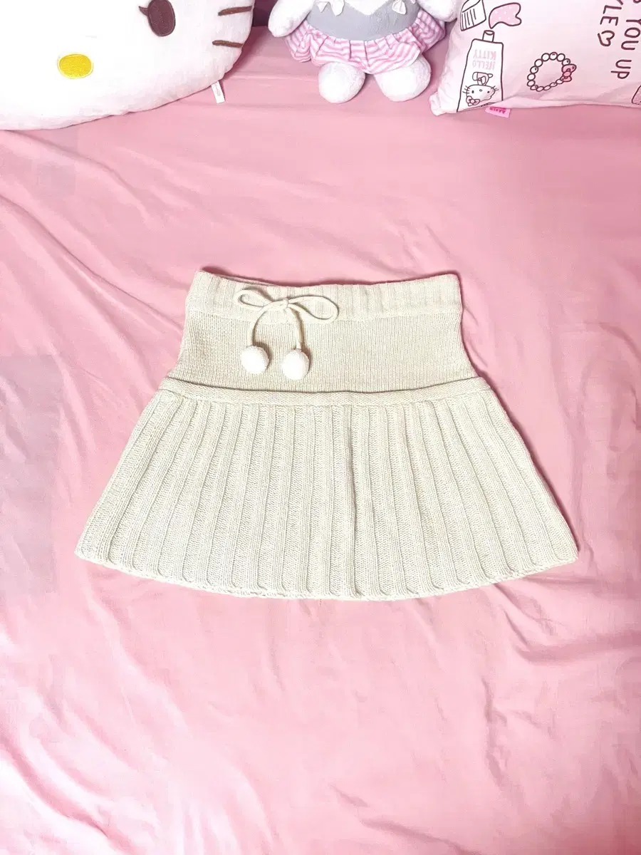 Pom pom knit skirt dalcheon lovelylattehimegyaruSTCjinriikopingse